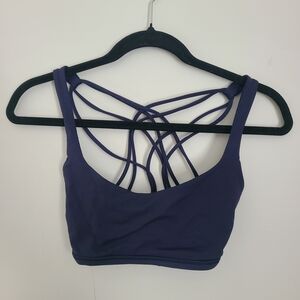 lululemon athletica FREE TO BE Strappy Back Sports Bralette in Deep Navy